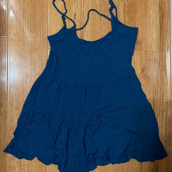 Women's Forever21 Tiered Open Back Fun Flirty Sexy Navy Blue Dress - Size small - Picture 2 of 4